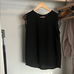 Halogen Black Lace Sleeve Top